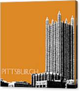 Pittsburgh Skyline Ppg Building - Dark Orange Canvas Print
