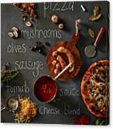 Pizza And Ingredients Canvas Print