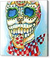 Pizza Sugar Skull Canvas Print