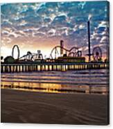 Pleasure Pier Galveston At Dawn Canvas Print