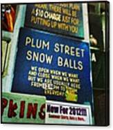 Plum St. Snowballs, #nola Canvas Print