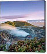 Poas Volcano Crater At Sunset, Costa Canvas Print
