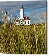 Point Wilson Lighthouse And Grassy Foreground Canvas Print