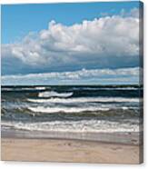 Poland, View Of Baltic Sea In Autumn At Canvas Print