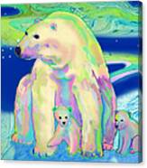 Polar Bear Aurora Canvas Print