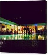 #pool #night #lights #lighting  #hotel Canvas Print