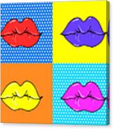 Pop Art Lips Warhol Style Poster Dot Canvas Print