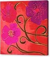 Pop Spring Purple Flowers Canvas Print