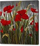 Poppies Galore - Poppies At Night Painting Canvas Print
