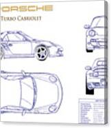 Porsche 911 Turbo Blueprint Canvas Print