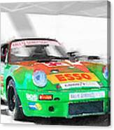 Porsche 911 Turbo Watercolor Canvas Print