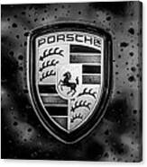 Porsche Emblem -0006bw55 Canvas Print