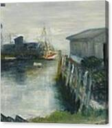 Port Clyde In Fog Canvas Print