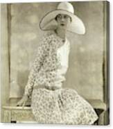 Portrait Of A Model Wearing A Wide Brimmed Hat Canvas Print
