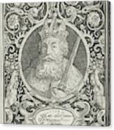 Portrait Of Charlemagne In Medallion Inside Rectangular Canvas Print