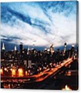 Post Sunset View Of Midtown Manhattan Canvas Print