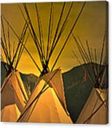 Powwow Camp At Sunrise Canvas Print