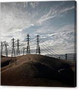 Power Lines In California Hills Canvas Print