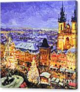 Prague Old Town Square Christmas Market Canvas Print