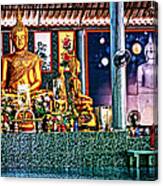 Praying With Buddha Canvas Print