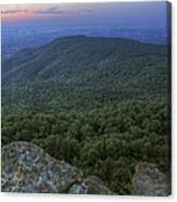 Predawn At Sunrise Point From Mt. Nebo - Arkansas Canvas Print