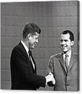 President John Kennedy And President Richard Nixon In The 1960 Debate Canvas Print