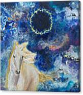 Prophetic Message Sketch Painting 6 Ring Of Lightning White Horse Canvas Print