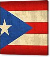 Puerto Rico Flag Vintage Distressed Finish Canvas Print