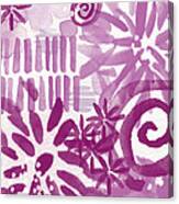 Purple Garden - Contemporary Abstract Watercolor Painting Canvas Print