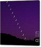 Purple Moon Setting In West Canvas Print