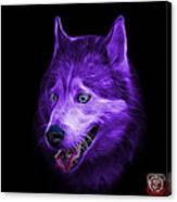 Purple Siberian Husky Dog Art - 6062 - Bb Canvas Print