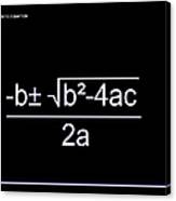 Quadratic Equation W-b Canvas Print