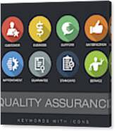 Quality Assurance Keywords With Icons Canvas Print