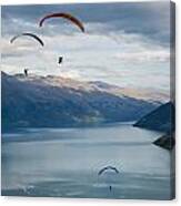 Queenstown Paragliders Canvas Print