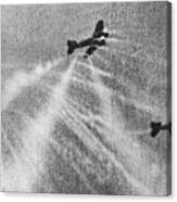 Raf Pilot Hits Heinkel Bomber Canvas Print