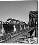 Railroad Bridge Black And White Canvas Print