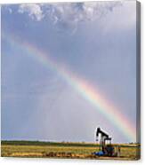 Rainbow And Oil Pump Canvas Print