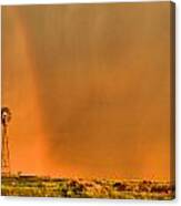Rainbow And The Windmill Canvas Print