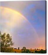 Rainbow Over The Farm Canvas Print
