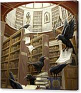 Ravens In The Library Canvas Print