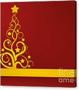 Red And Gold Christmas Card Canvas Print