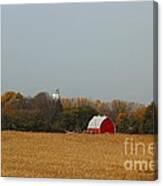 Red Barn In Fall Canvas Print
