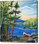 Red Canoe Canvas Print