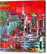 Red City Art Cityscape Canvas Print