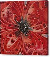 Red Flower 1 - Vibrant Red Floral Art Canvas Print