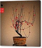 Red Plum Blossoms Canvas Print