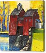 Red Watermill Canvas Print