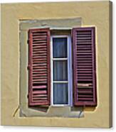 Red Window Shutters Of Florence Canvas Print