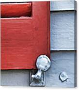 Red Wood Window Shutter Iv Canvas Print