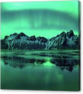 Reflection Of Aurora Borealis Canvas Print